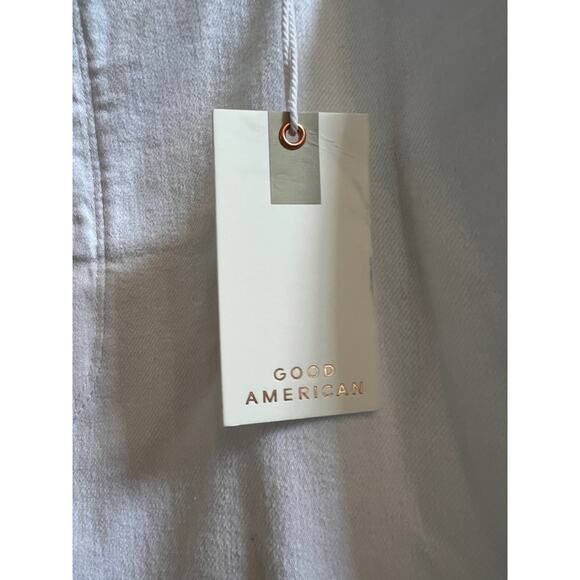 Good American Plus White High Rise Ankle High Raw Hem Straight Leg Jeans 22W - Picture 13 of 14